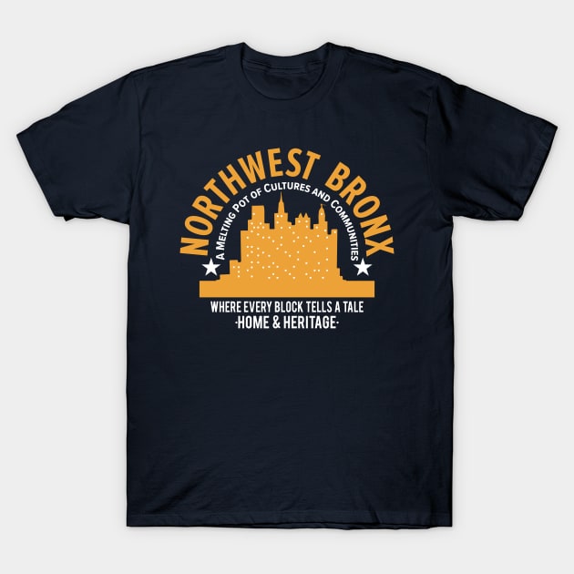 Northwest Bronx Skyline - A Tapestry of Home and Heritage T-Shirt by Boogosh